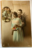 Ostergruss mit Paar und Glocken alte Postkarte 1908