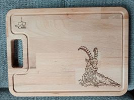 Schneidebrett, handarbeit, Steinbockmotiv