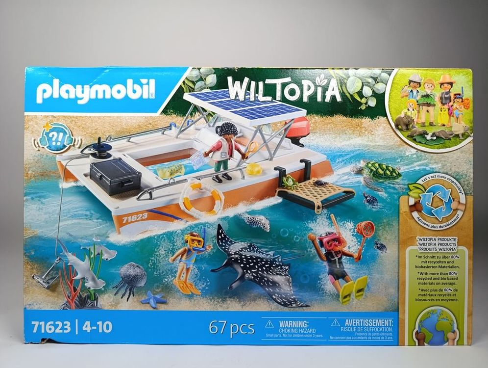 PLAYMOBIL Wiltopia 71623 Coral Reef Research with Numerous Animals, Made from Over 80% Recycled and Biobased Material, Detailed Toy for Children from 4 Years