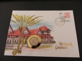 Münzbrief 1985 -  Britisch Guyana 25 Cents 1985
