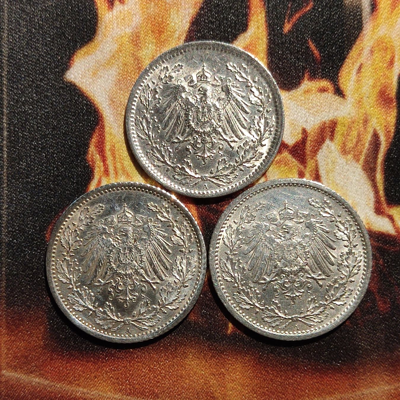 Tutti le monete: 1/2 Mark 1915, 1915, 1916, Silber, Vz – Usato da Rieden SG venduto da res1291 2