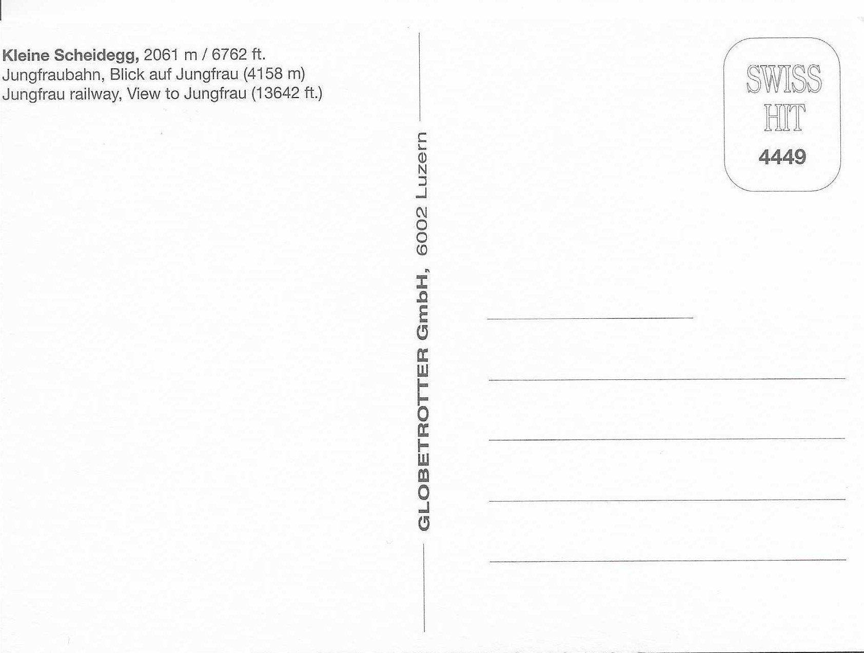 Cartoline postali: Kleine Scheidegg Jungfraubahn – Nuovo (secondo la descrizione) da Rothrist venduto da Stranglehold 1