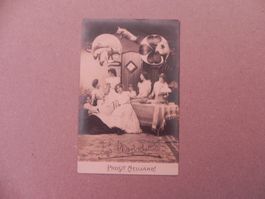 Karte Motiv Humor mit Schwein / Sau 1902 Glück Kleeblatt