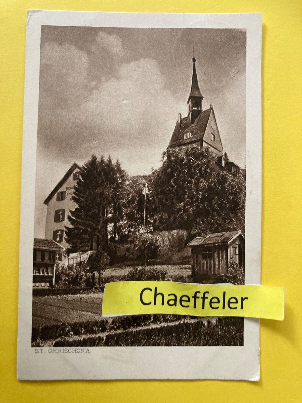 Cartoline postali: 1926 St. Chrischona – Usato da Zürich venduto da Chaeffeler