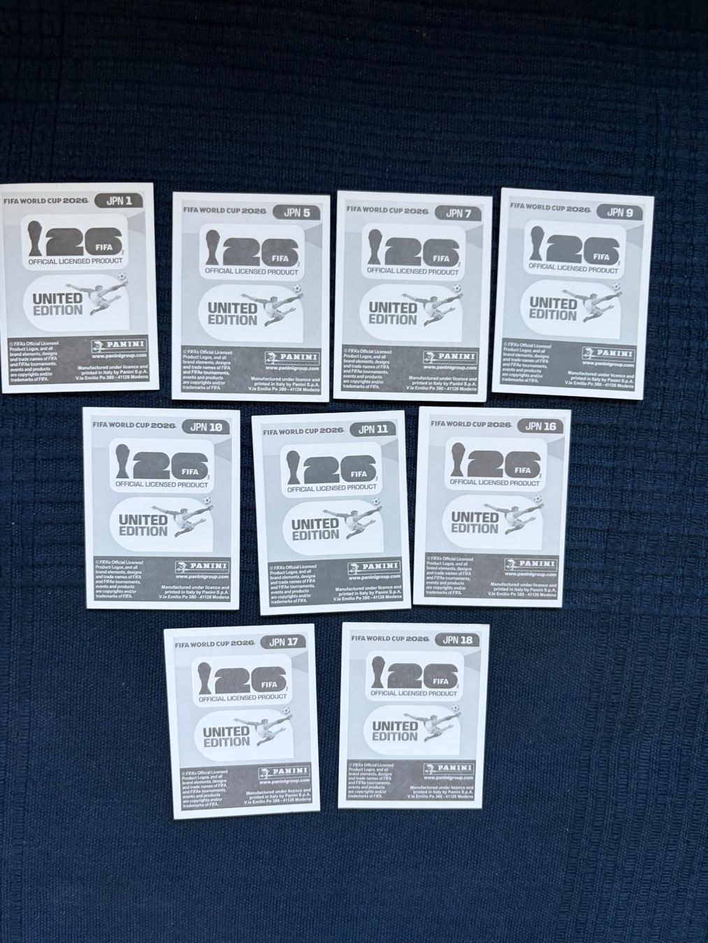 Panini Sammelbilder & Trading cards: 9 Panini Sammelbilder von Japan – Gebraucht aus Thalwil von kon_v82n 1