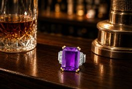 Massiver Amethyst - Diamant - Cocktailring, 9,50 ct