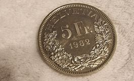 5 Frankenmuenze Helvetia 1982 Gotthard