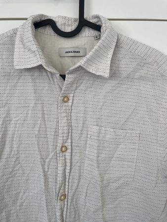 Jack&Jones Herrenhemd Kurzarm Gr. S beige gestreift
