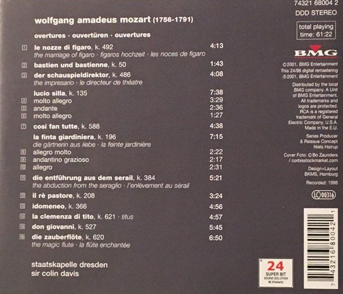 CD: Mozart - Ouvertüren (Colin Davis) – Usato da Grüningen venduto da azulblanco 1