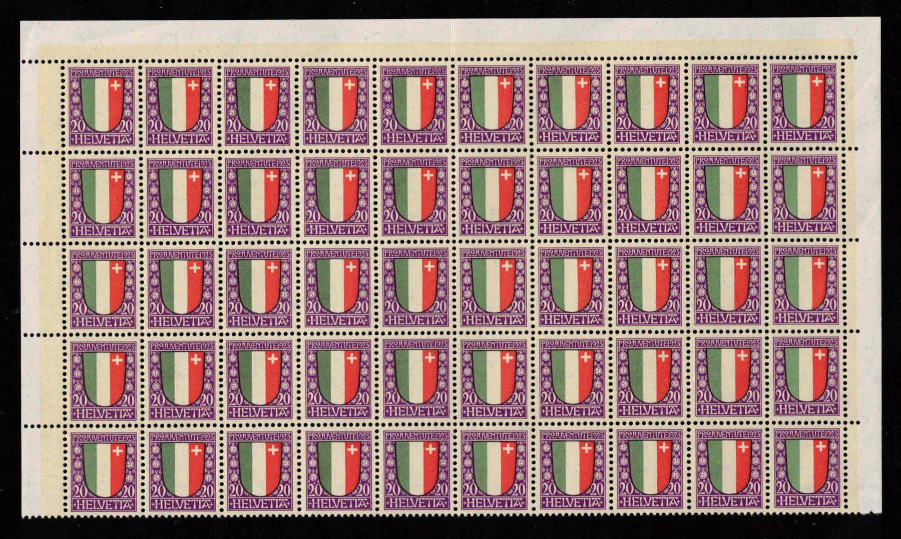 Tutti i francobolli: 1923, Pro Juventute im Bogen J27 ** – Nuovo (secondo la descrizione) da Nuglar venduto da Stamp88