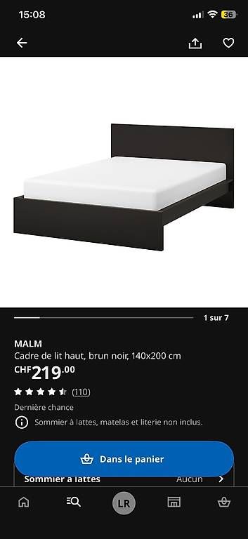 Betten: Lit complet 140x200 – Gebraucht aus Lausanne von lau_zcz7 1