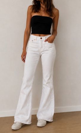 Stradivarius Flared Jeans Weiß