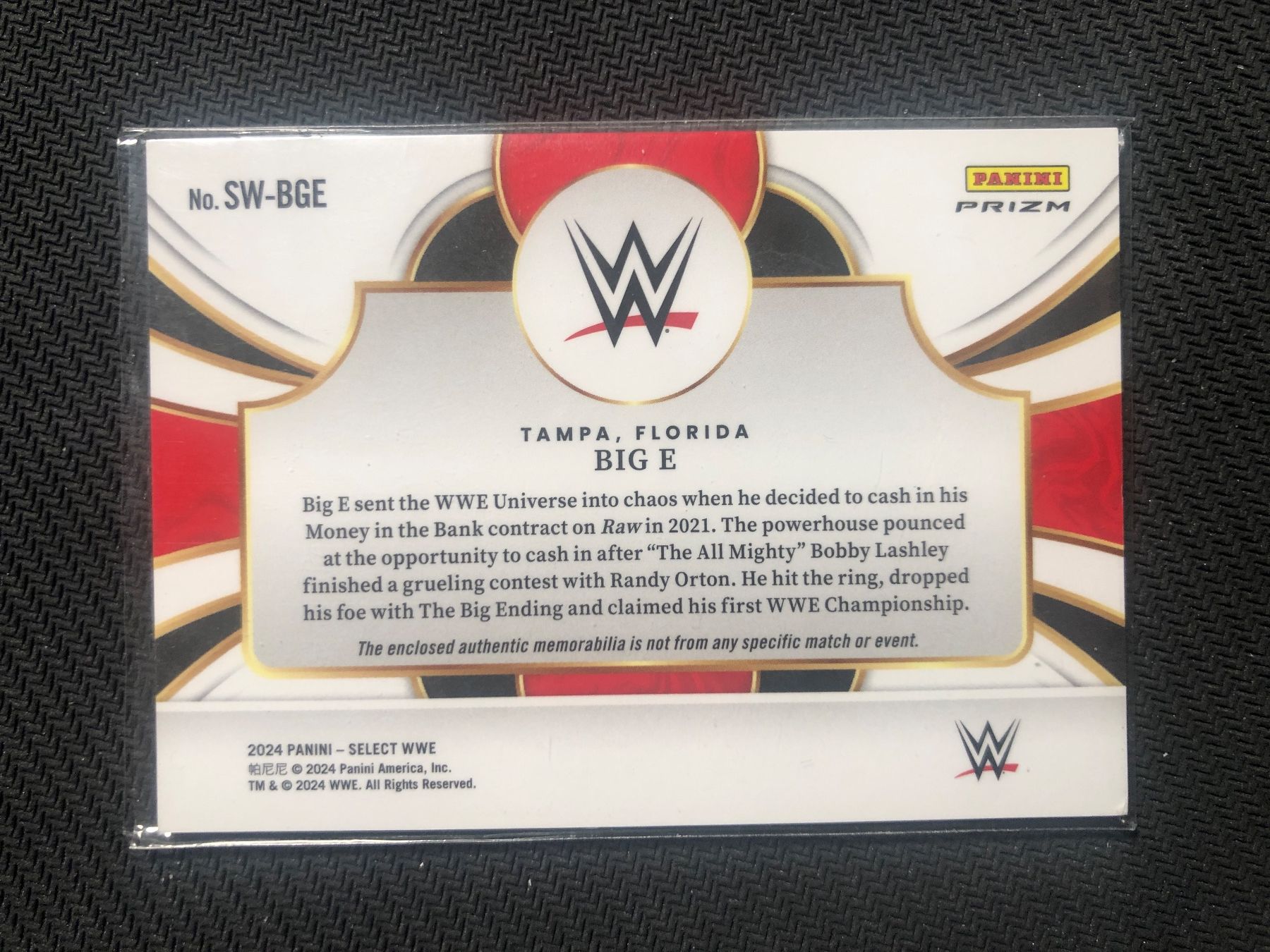 Topps Carte collezionabili: Panini Select WWE Big E Patch – Usato da Wangenried venduto da Garagara 1