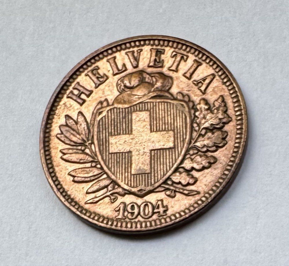 Tutti le monete: 1904 2 Rappen -unz – Usato da Kirchberg SG venduto da Helveticus00
