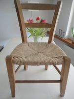 Vintage Tessier Stuhl (Holz & Strohgeflecht)