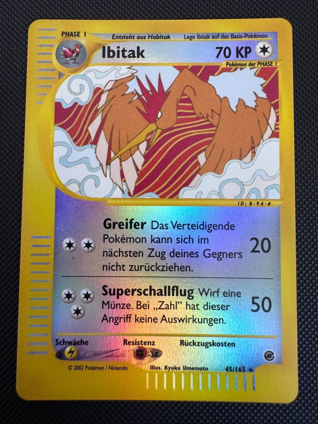 Pokémon Carte collezionabili: Pokemon Ibitak Reverse Holo 45/165 - Expedition - DE – Usato da Erstfeld venduto da PokeSandero