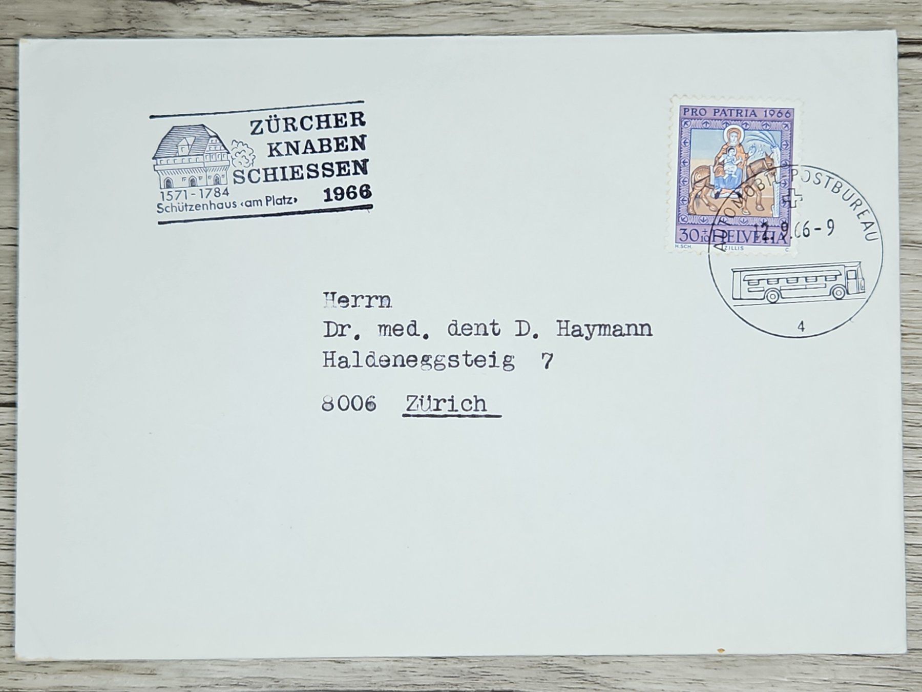Tutti i francobolli: CL02 Enveloppe + Timbre Suisse 1966 – Usato da Cousset venduto da Patrick_Collections