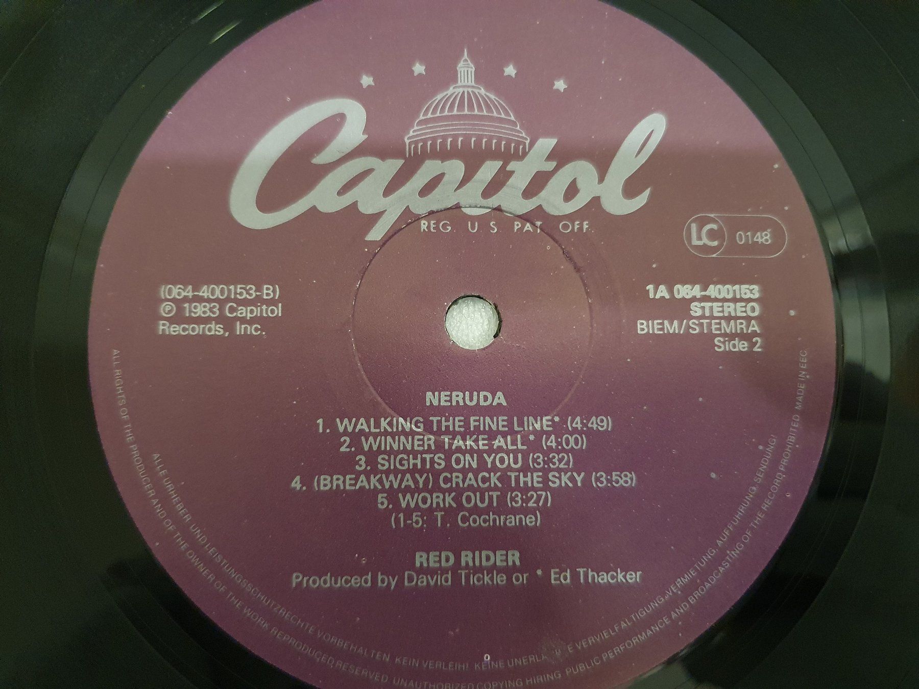 Dischi in vinile: Red Rider – Neruda – Usato da Uster venduto da Vinyl-Leidenschaft 5