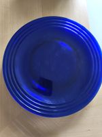 Küche / Teller / Glas / gross / blau / 4er Set / 2nd Hand