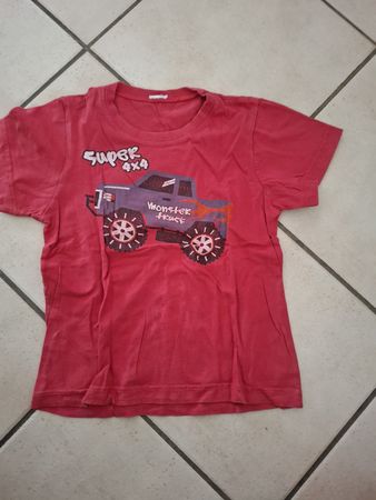 T-shirt rouge Monster Truck, garçon, 6 ans