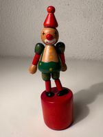 Gelenkfigur Drückfigur Wackelfigur Clown Vintage Deko Holz