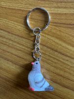 Schlüsselanhänger Taube Pigeon Art Kunst Glücksbringer