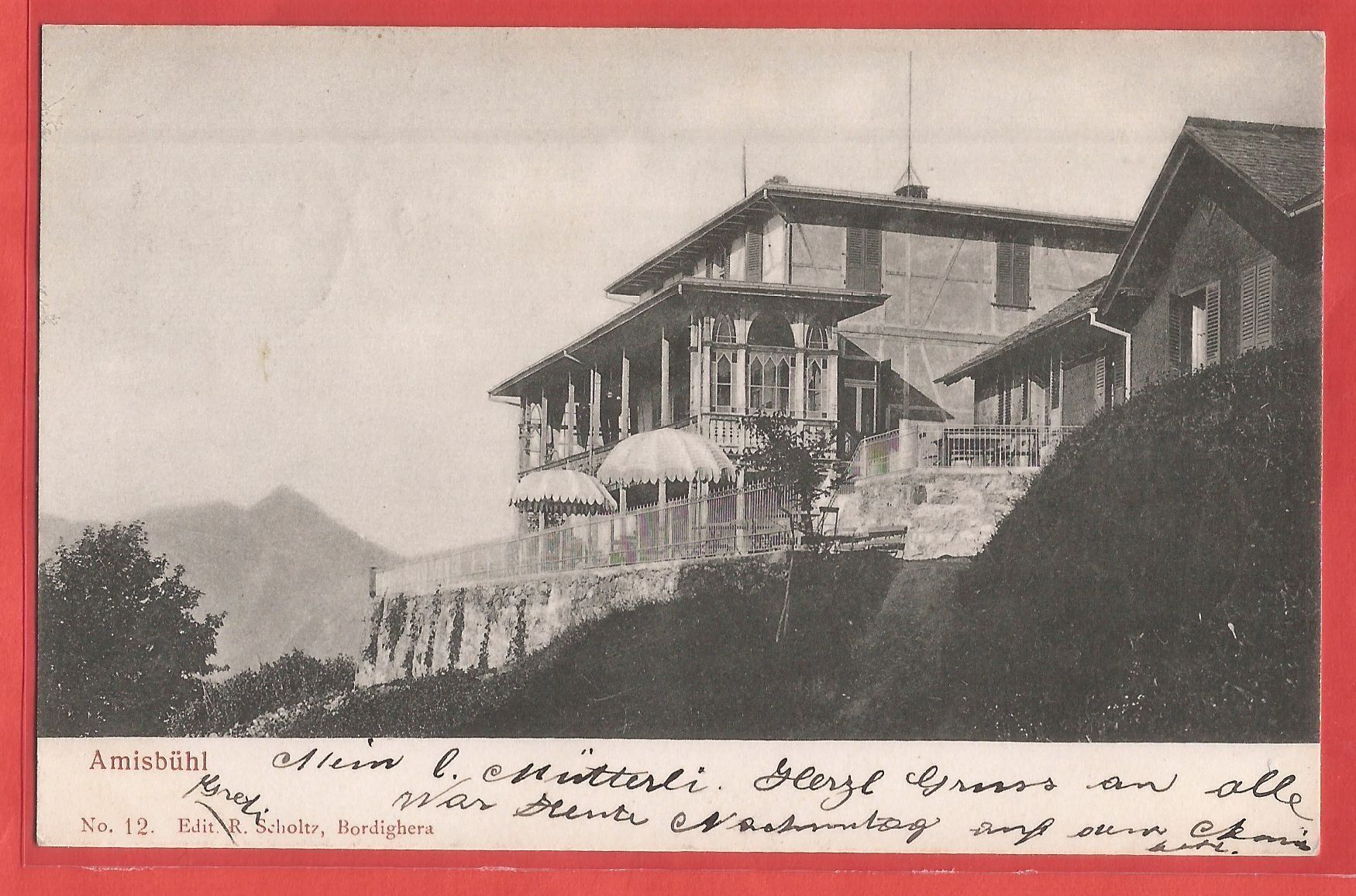 Cartoline postali: Beatenberg - Restaurant Amisbühl - 1906 – Usato da Fislisbach venduto da Porano