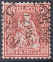 Sitzende Helvetia "30", V-O BASEL, SBK 60.-+++