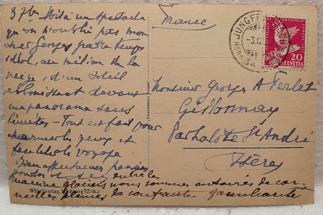 Cartoline postali: JUNGFRAUJOCH   -  1932  -  Jungfraubahn – Usato da Delémont venduto da Domdom1 1