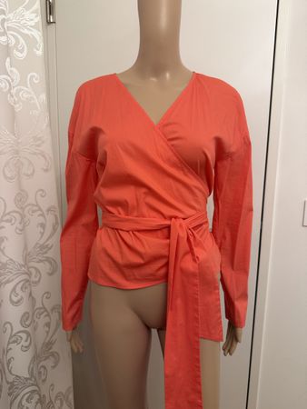 Wrap Bluse Lachs, Grösse M neuwertig