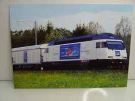 AK SBB Lok Re 460 037-5 "AJAX" mit 10 Hbis Güterwagen.