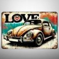 🚗 VW-Käfer Liebe Metallschild – Retro-Wandkunst 🚗