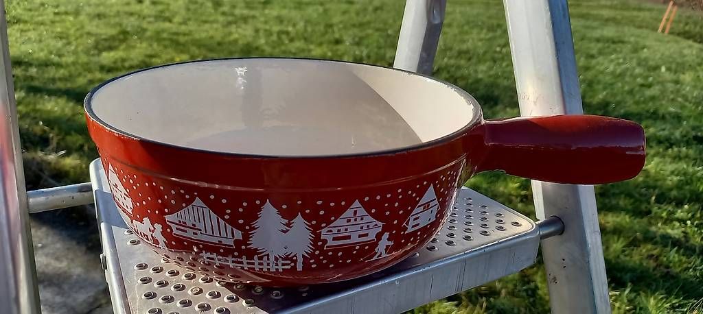 Padelle: Fondueset-Caquelon, mit Rechaud. – Usato da Seon venduto da Psalm28 1