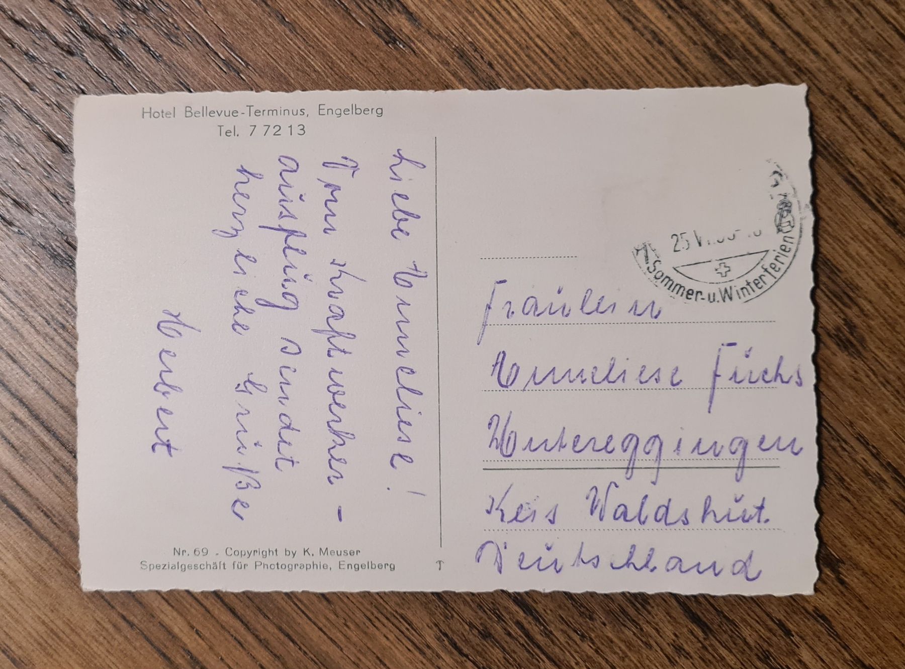 Cartoline postali: Hotel Bellevue-Terminus Engelberg – Usato da Ebikon venduto da Donar50 1