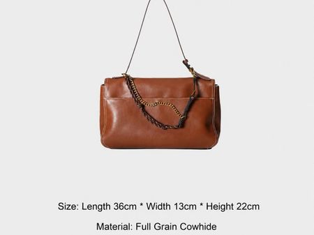 Damen-Handtasche aus echtem Leder – Braun – NEU –