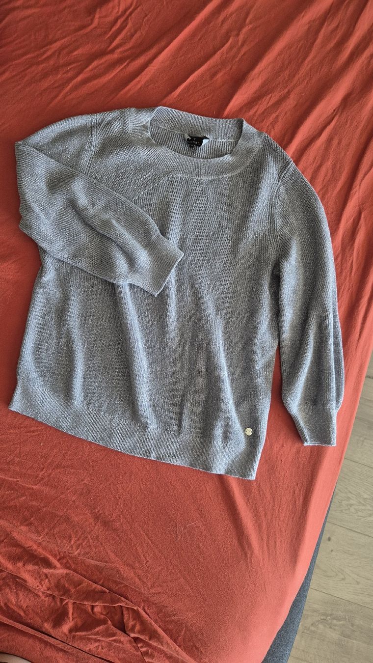 Monari Pulls & Sweat-shirts: Monari Stickpullover XS glitzer taubenblau – D'occasion à Watt par sarahZH1995