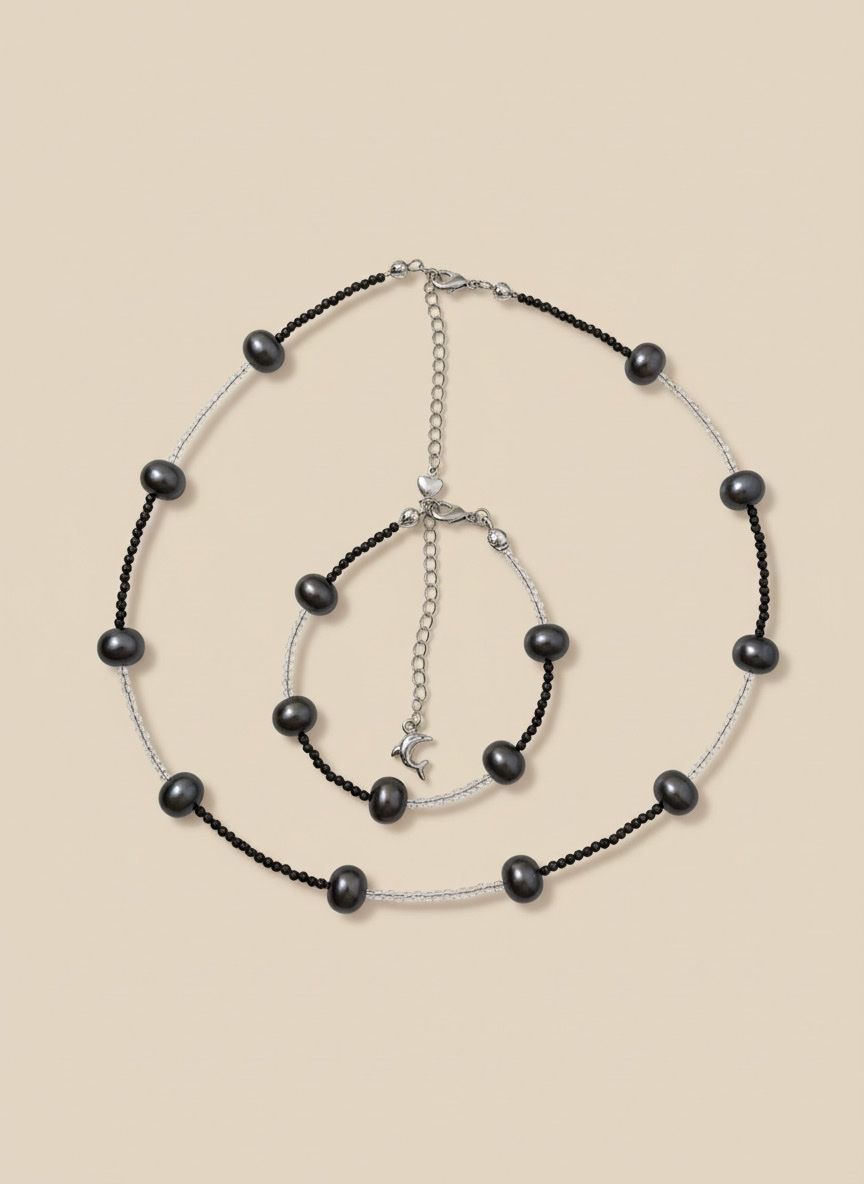Armbänder & -reifen: Chic Black Pearl & Dolphin Charm Bracelet, Perfect Gift – Neu und originalverpackt aus Saland von ele_vc96 2