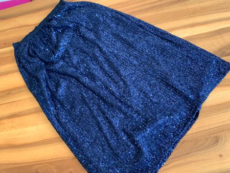 PIQ YOUR DRESS dunkelblauer Maxirock Paillettenrock Gr. S