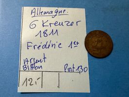 ALLEMAGNE : 6 KREUZER 1811 - FREDERIC 1er -
