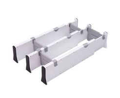 Schubladenteiler verstellbar Set 7-teilig weiss/grau