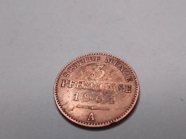 3 pfenninge 1864 A Pruss
