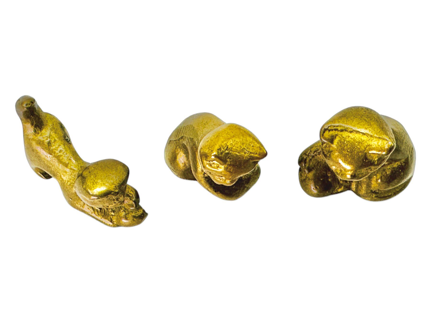 Skulpturen & Statuen: Ensemble de 3 figurines chats en bronze massif doré – Gebraucht aus Morges von vintiques 6