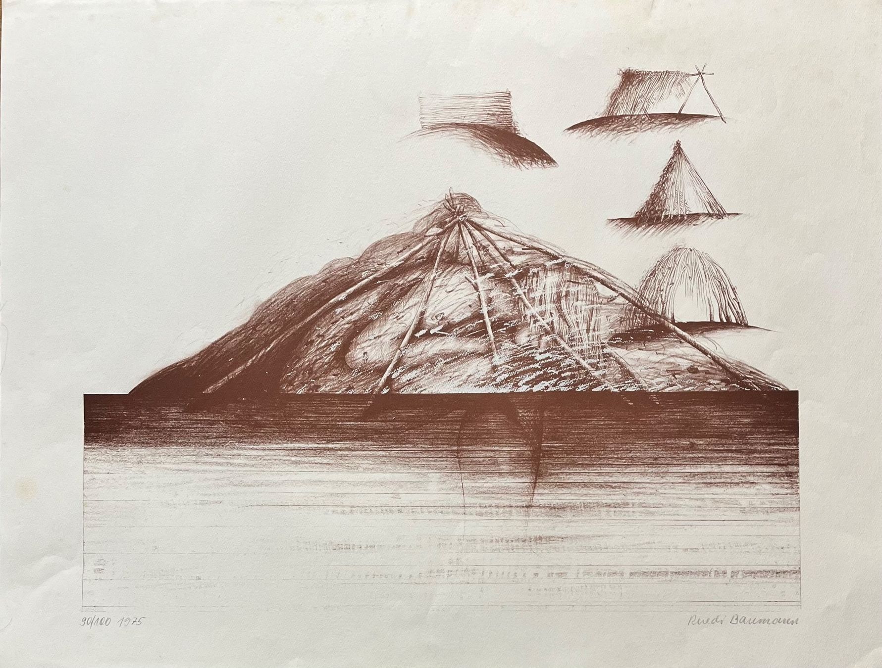 Grafica & Litografie: RUEDI BAUMANN LITHOGRAPHIE SIGNIERT NUMMERIERT – Usato da Gersau venduto da grafik-kunst