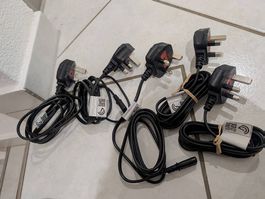 5x Câble d'alimentation AC Fiche UK - Netzkabel UK-Stecker