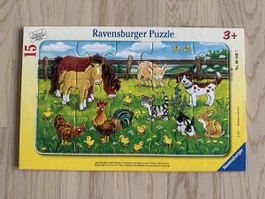 Ravensburger Bauernhof Tiere Puzzle 15 Teile, 3+, Guter Zust
