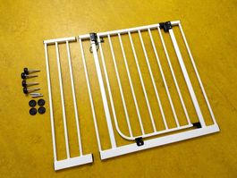 Treppenschutzgitter weiss Metall mit Zubehör gebraucht