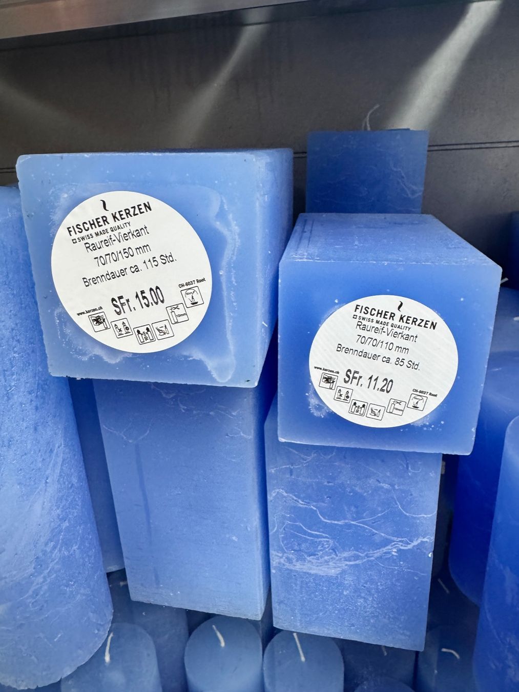 Candele: 045 Posten Raureif Kerzen hellblau aus Liquidation – Nuovo (secondo la descrizione) da Derendingen venduto da Meisterstuecke 4