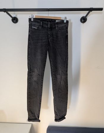 DIESEL Slandy Super Slim Skinny Black Jeans W28