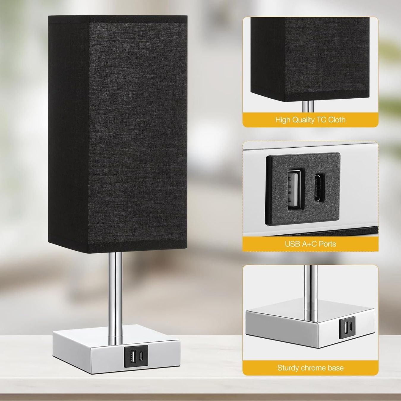 Lampade: Nachttischlampe Touch Dimmbar mit USB A+Typ-C-Anschlüssen – Nuovo e nell'imballaggio originale da Nuglar venduto da SaleRitter 5