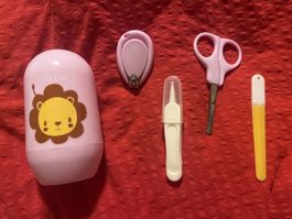 Baby-Maniküre-Set Löwe Rosa süss neuwertig